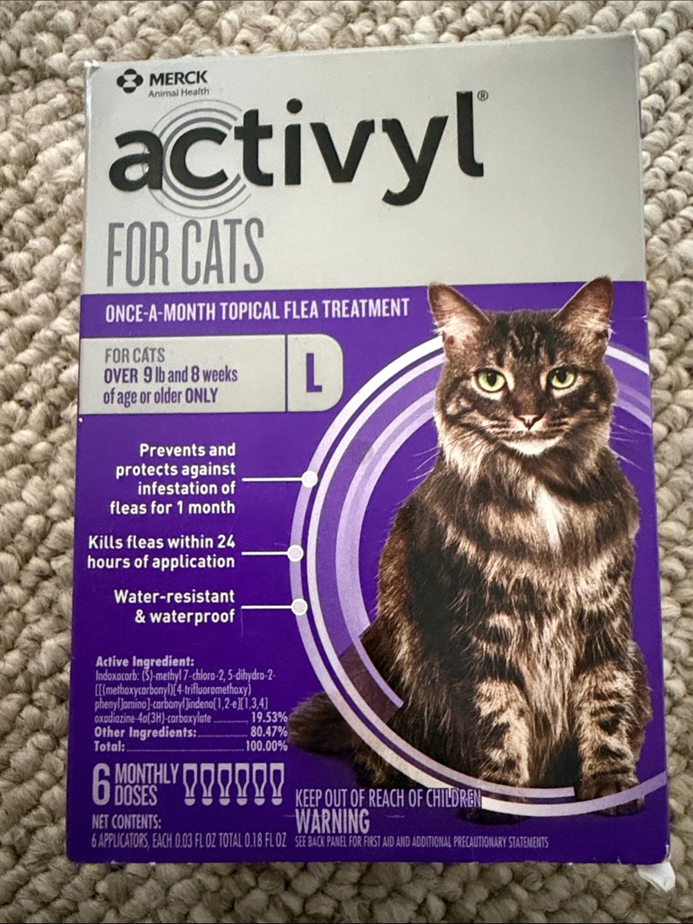 Once-a-Month Topical Flea Treatment for Cats - Purple (Large)